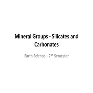 Silicates And Carbonates