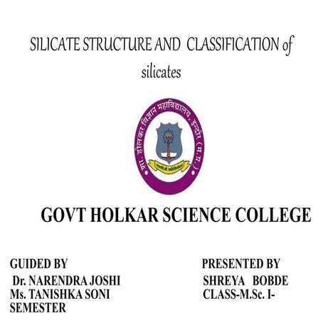 Silicate structure and its classification