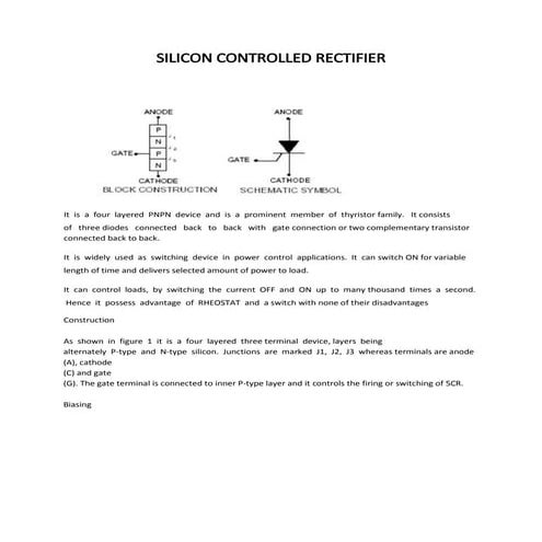 Silicon controlled rectifier | PDF