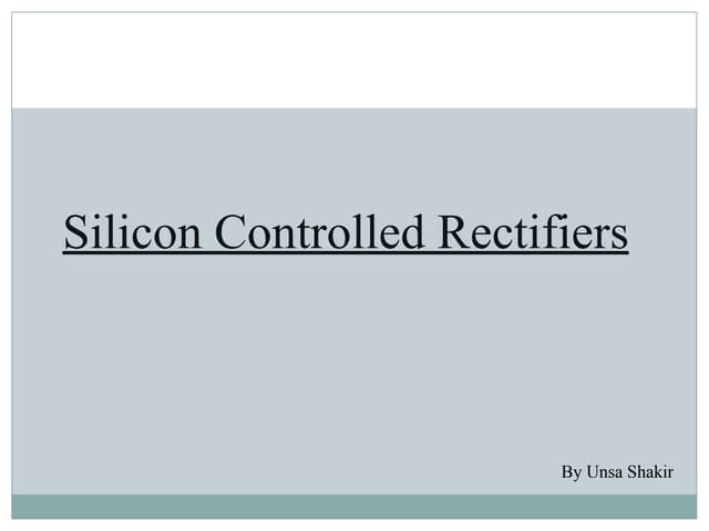 Silicon control rectifier