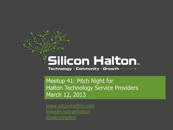 Silicon Halton Meetup 41 - post event deck