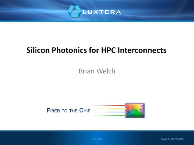 Silicon Photonics for HPC Interconn...
