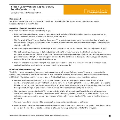 Silicon Valley VC Survey