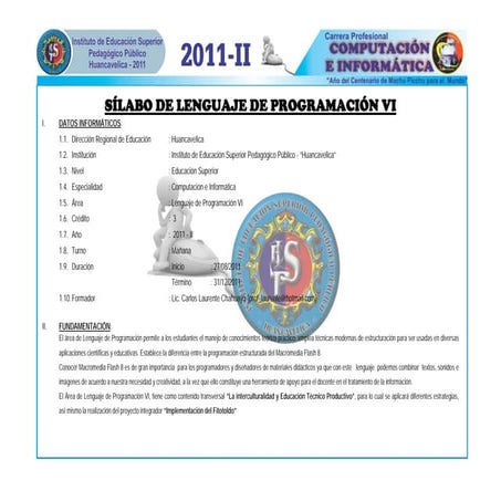 Sillabus leng.program.vi comp carlos laurente