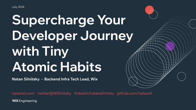 WeAreDevs - Supercharge Your Developer Journey with Tiny  Atomic Habits
