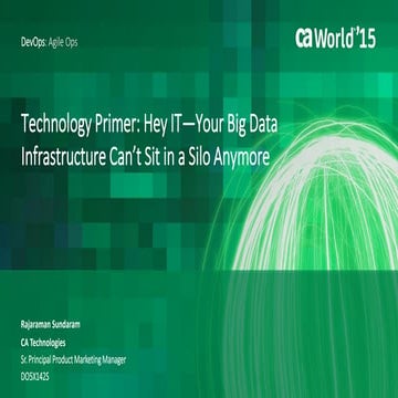Technology Primer: Hey IT—Your Big Data Infrastructure Can’t Sit in a Silo An...
