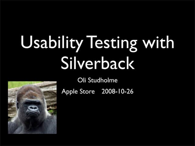 Usability testing and Silverback (i...