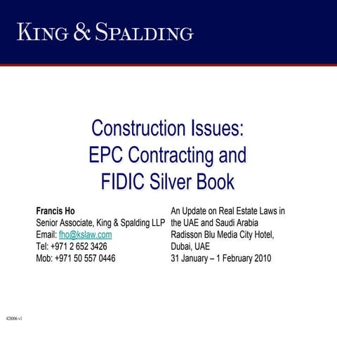 FIDIC SIlver Book in Power Projects