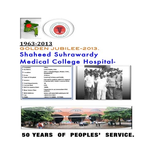 GOLDEN JUBILEE-2013. Shaheed Suhrawardy Medical College Hospital-