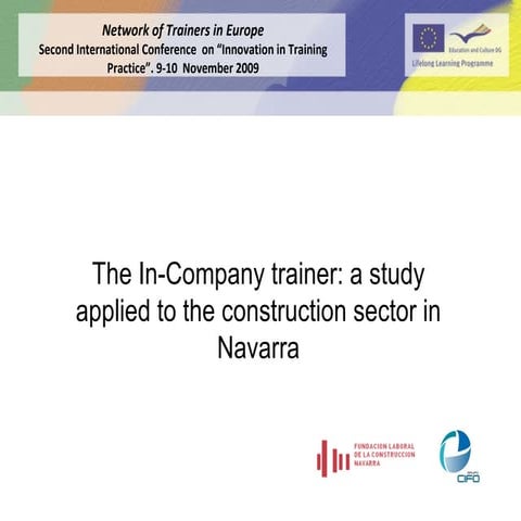 The In-Company trainer: a study applied to the construction sector in Navarra