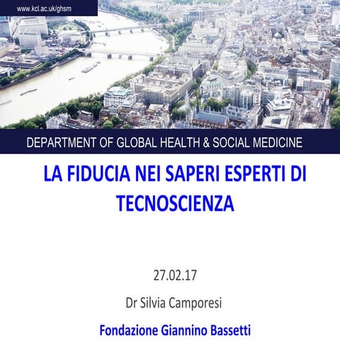 La fiducia nei saperi esperti di tecnoscienza.