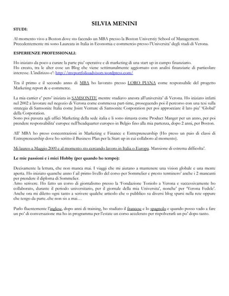 Lettera motivazionale per accedere al Master in social media ...