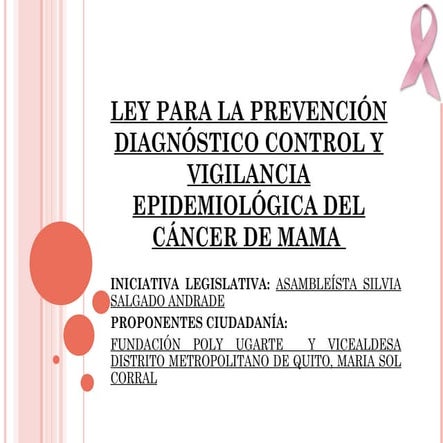Silvia salgado ley para la prevencion diagnostico control y vigilancia