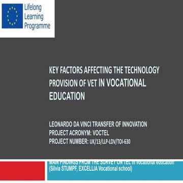 Silvia Stumpf - Key Factors Affecting the Technology Provision of VET in Voca...