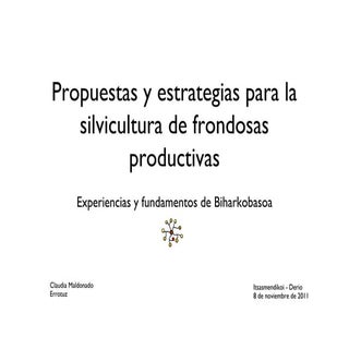 Silvicultura frondosas nobles. Pres...