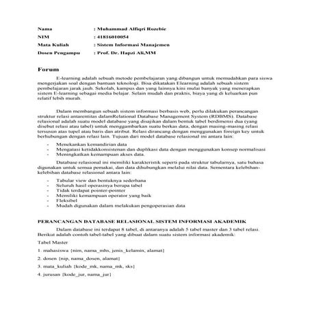 Sim 14, forum dan quiz 11, muhammad alfiqri rozebie, prof.dr.hapzi, database,...