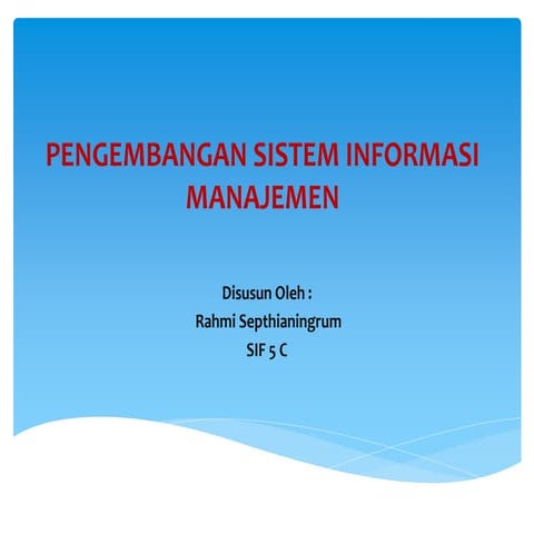 Pengembangan Sistem Informasi Manajemen
