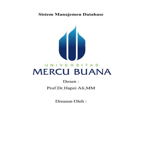 SIM,Ivan fadhila, Hapzi Ali, Sistem manajemen database, Universitas Mercu Bua...