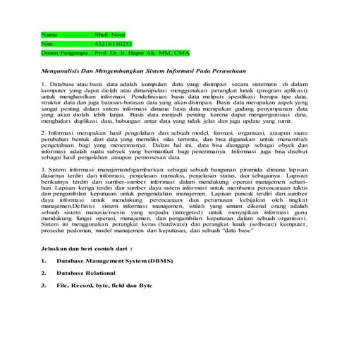 Sim 5, shufinoor, prof. dr. hapzi ali,cma. sistem manajemen database, univers...