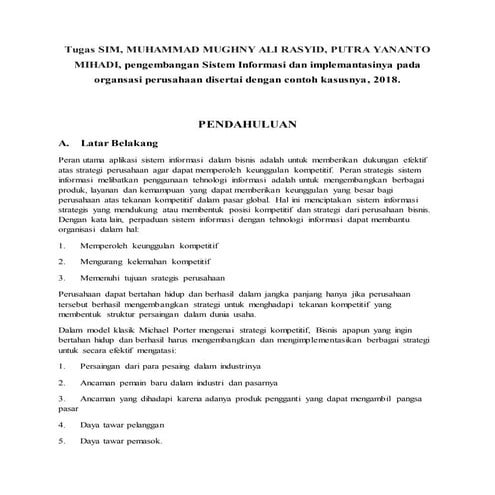 Tugas SIM, MUHAMMAD MUGHNY ALI RASYID, PUTRA YANANTO MIHADI, pengembangan Sis...