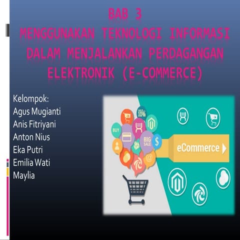 BAB 3Menggunakan Teknologi Informasi dalam Menjalankan Perdagangan Elektroni...