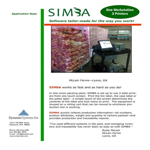 Simba produce application 3 printers  10 13