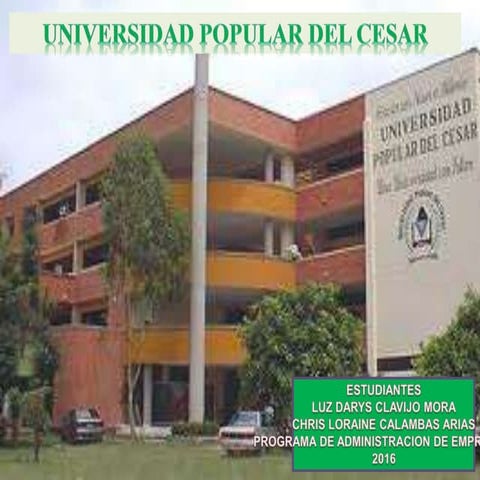 Reseña histórica de la universidad popular del cesar | PPTX