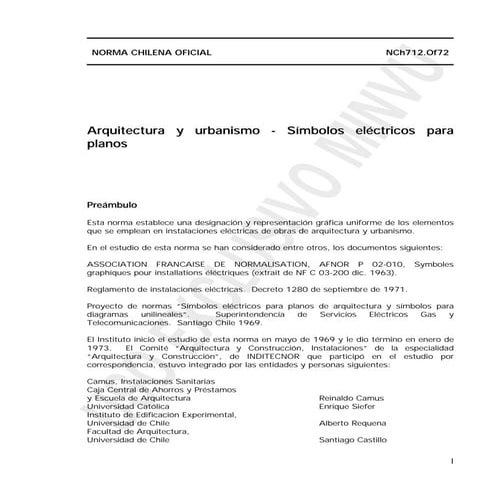 Simbolos electricos para planos nch 0712 of1972