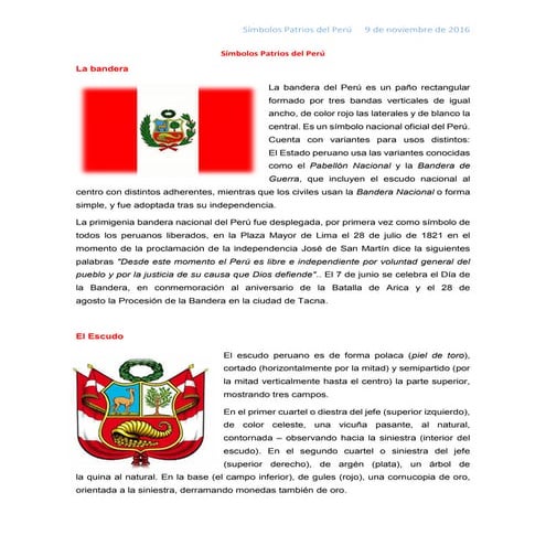 Simbolos patrios del Peru | DOCX