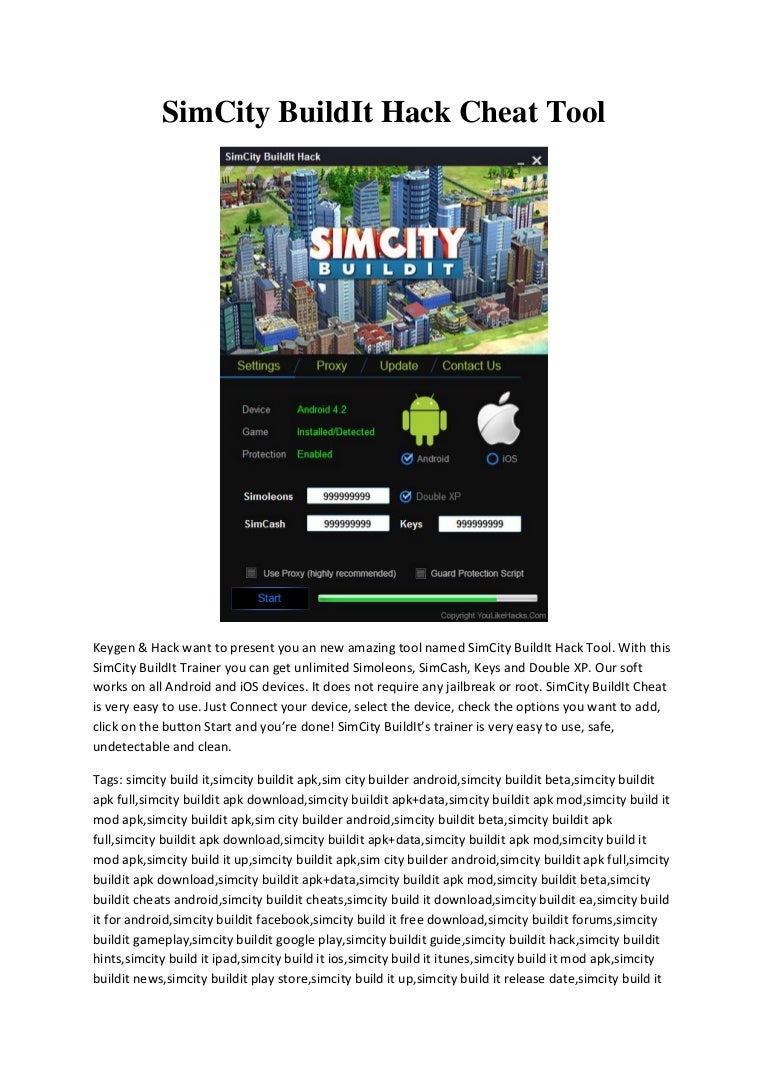 Sim City Buildit Hack Cheat Tool