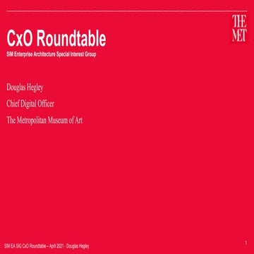 SIM Enterprise Architect  SIG CxO Roundtable