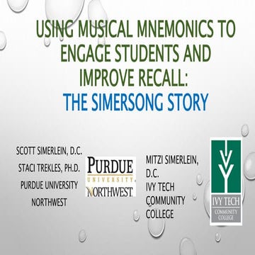 Using Mnemonics to Engage Students and Improve Recall: The Simersong Story 