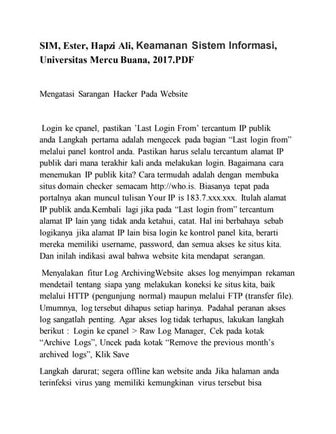 Sim, ester, hapzi ali, keamanan sistem informasi, universitas mercu buana, 20...