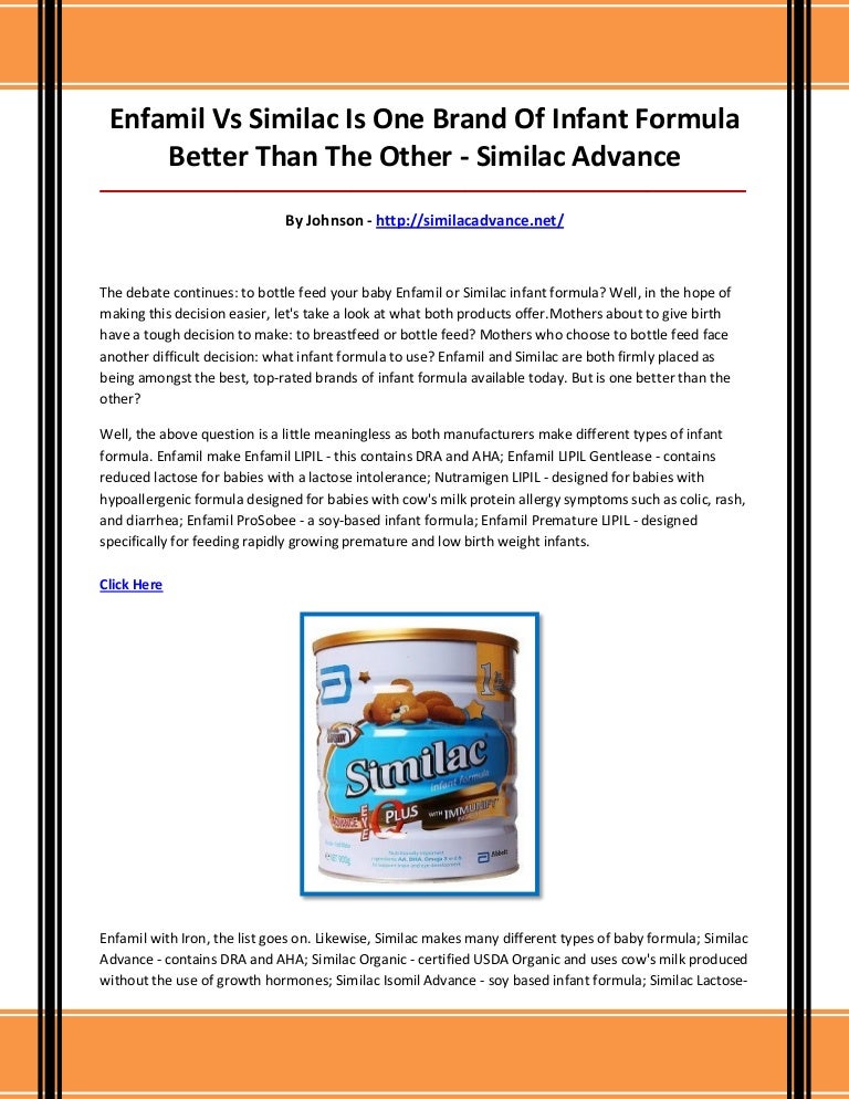 enfamil better than similac