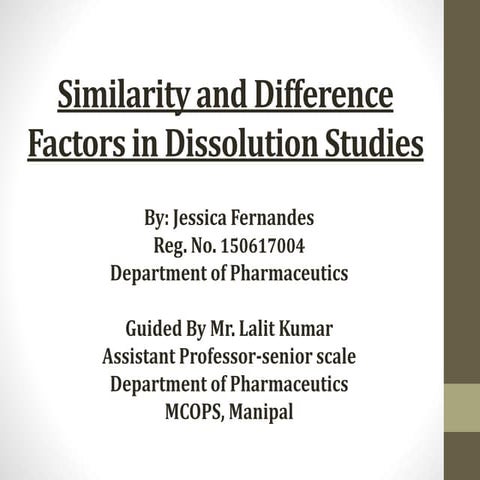 Similarity and difference factors of dissolution