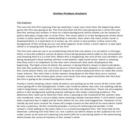 Similar product analysis