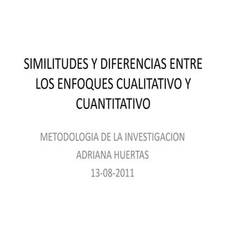 Similitudes y diferencias entre los...