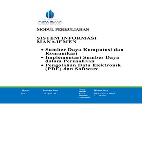Sim, imel aisyah, hapzi ali, sumber daya komputasi dan komunikasi serta implementasinya, universitas mercu buana, 2017
