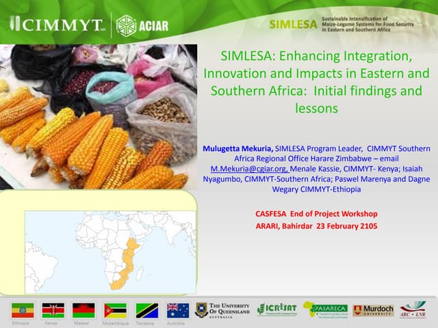  CASFESA closure -- SIMLESA: Enhancing Integration, Innovation and Impacts in ESA: Initial findings and lessons m_mekuria