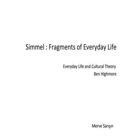 Simmel fragments f everyday life