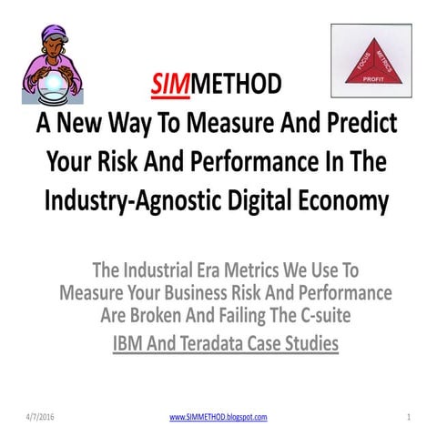Simmethod, ibm and teradata predictive risk and performance research