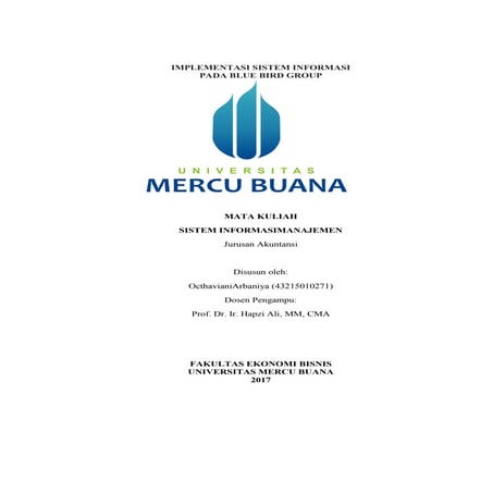 SIM, OCTHAVIANI ARBANIYA, HAPZI ALI, IMPLEMENTASI SISTEMI NFORMASI PADA BLUE ...