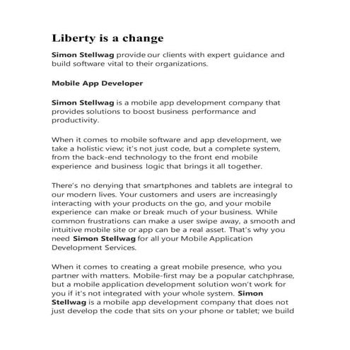 Liberty is a change