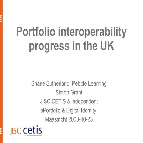 Portfolio interoperability progress in the UK