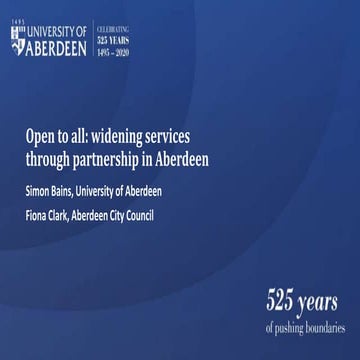 Open to all: widering services through partnership in Aberdeen
