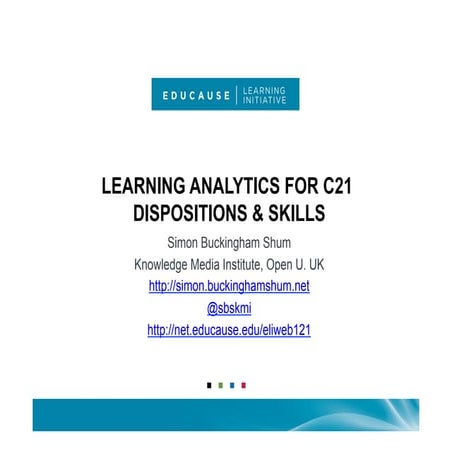 Learning Analytics for C21 Dispositions & Skills