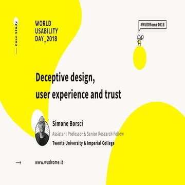 Simone Borsci - Deceptive design, user experience and trust