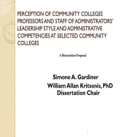 Dr. William Allan Kritsonis, Dissertation Chair for Simone A. Gardiner, Disse...