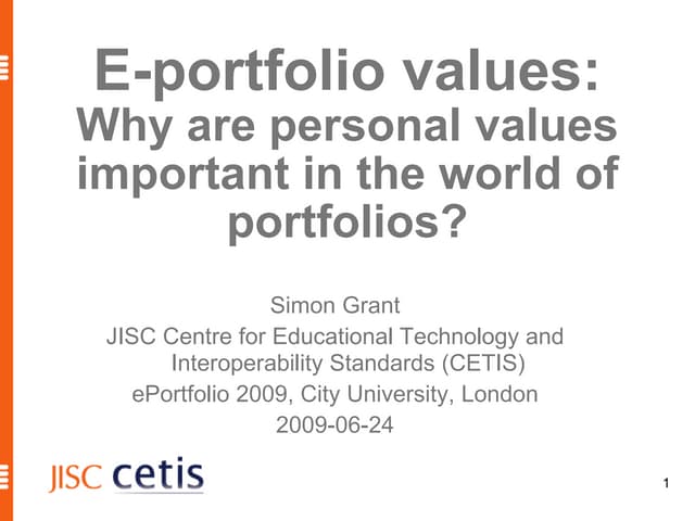 E-portfolio values (ppt)