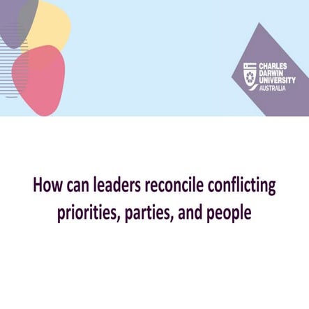 Simon Moss During challenging times, how can leaders reconcile conflicting pr...